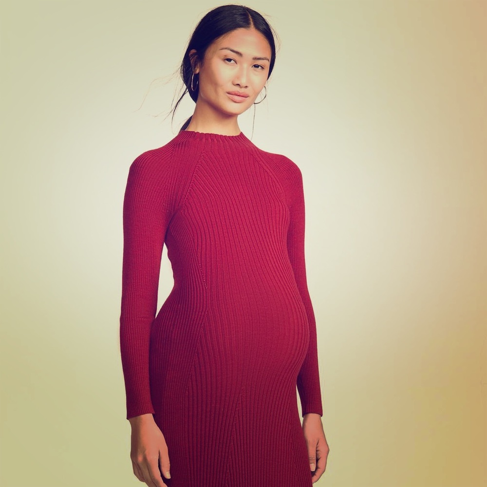 HATCH Maternity Renee Dress Red Merino Wool Sz 1
